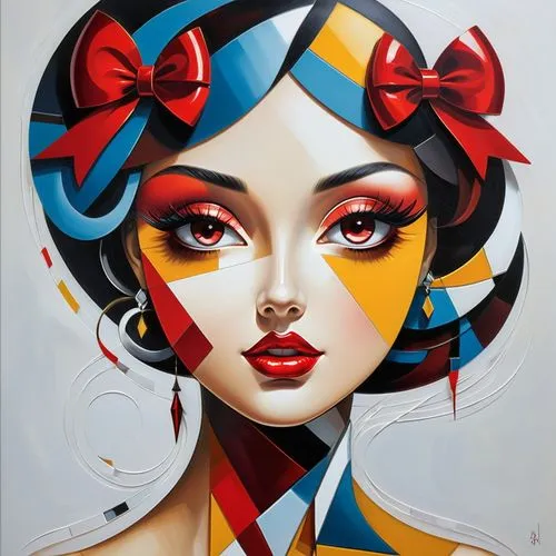 viveros,vanderhorst,chevrier,geisha girl,cool pop art,pop art style,Art,Artistic Painting,Artistic Painting 45