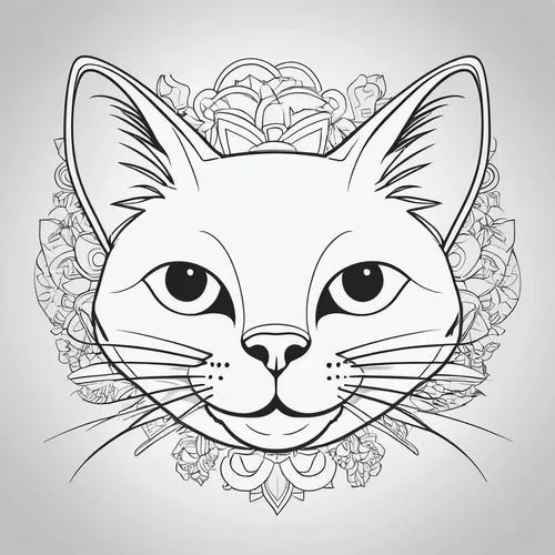 cat line art,cat vector,coloring page,line art animal,coloring pages,suara,Illustration,Black and White,Black and White 04