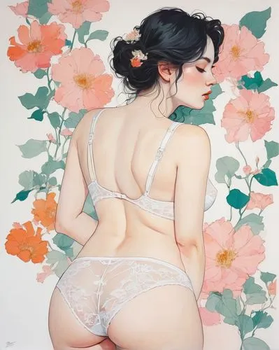 floral,sgh,petal,kommuna,pale,flower painting,Illustration,Paper based,Paper Based 19