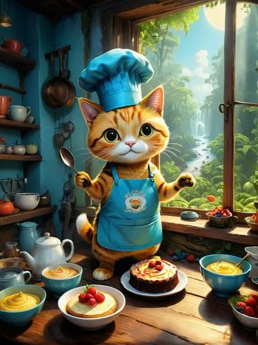 chef,chua,catroux,bakersville,filbert,gastronomy,Illustration,Abstract Fantasy,Abstract Fantasy 01