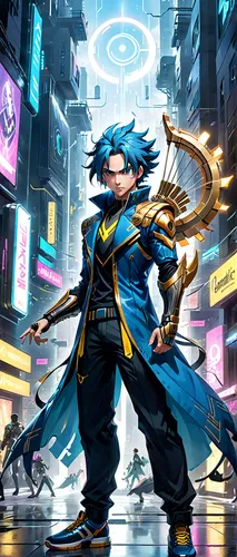 monsoon banner,sigma,nine-tailed,swordsman,dark blue and gold,vocaloid,drexel,wind warrior,guilinggao,yukio,cg artwork,noodle image,aqua,sakana,electro,kame sennin,summoner,lancers,game illustration,blu,Anime,Anime,General