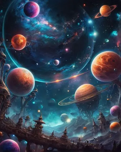 universo,univers,space art,planets,astronomy,universe,Illustration,Realistic Fantasy,Realistic Fantasy 02