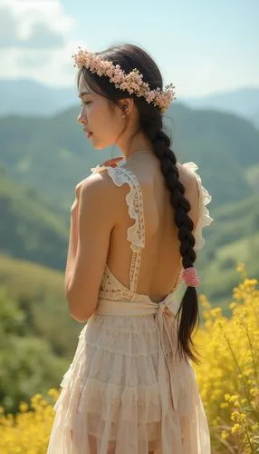 beautiful girl with flowers,girl in flowers,country dress,countrygirl,dirndl,countrywoman,girl in a long dress from the back,milkmaid,countrywomen,girl in a long dress,guelaguetza,girl in white dress,kajal aggarwal,meadow,quinceanera dresses,quinceaneras,aryana,anjo,flower girl,background bokeh