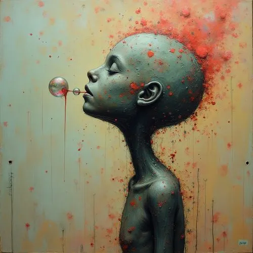 juggler,coomber,bubble blower,little girl with balloons,red balloon,emic