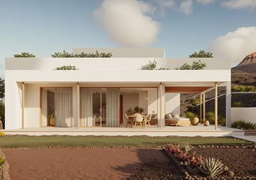 vivienda unifamiliar en lanzarote con forma cuadrada y esquinas curvas,dunes house,cubic house,mudbrick,landscape design sydney,3d rendering,prefab,vivienda,modern house,passivhaus,showhouse,holiday v