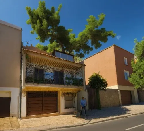 calle de asfalto al frente, personas, jardin, arboles,grimaud,fresnaye,mougins,immobilier,townhouses,provencal,manosque,inmobiliaria,roquebrune,perpignan,palma trees,beaucaire,bandol,houses clipart,re