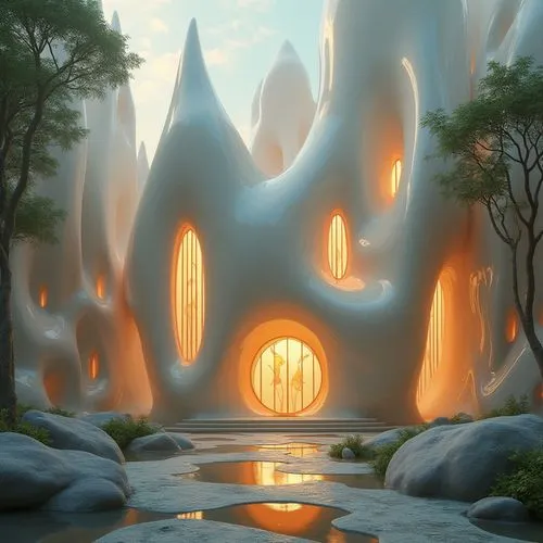 futuristic landscape,3d fantasy,portal,fantasy landscape,ice castle,lair,3d render,igloos,mushroom landscape,fractal environment,background design,fairy tale castle,cartoon video game background,dreamlands,magorium,3d background,alfheim,fantasy city,world digital painting,biospheres,Photography,General,Realistic