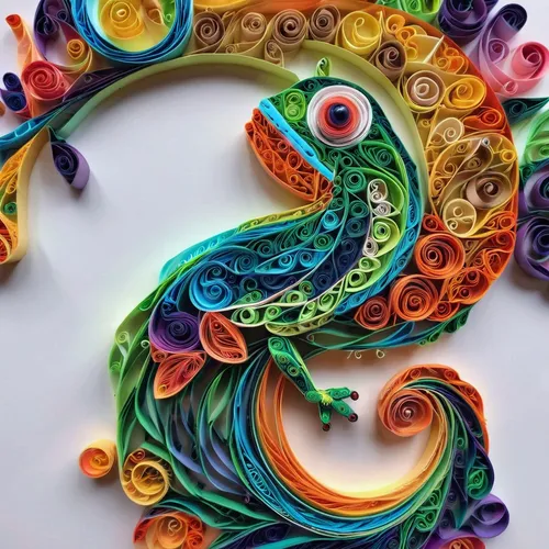 Unlock your inner chameleon and playfully experiment with vibrant hair colors.,chameleon abstract,colorful spiral,meller's chameleon,beautiful chameleon,chameleon,mandala loops,fractals art,psychedeli