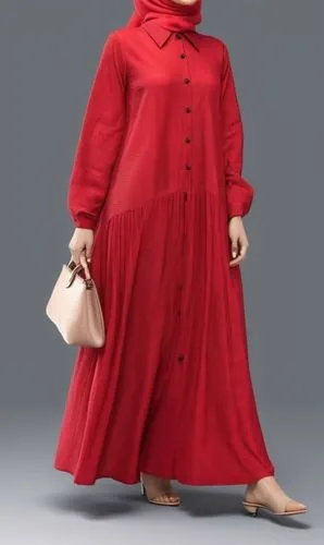 3d fashion drawing for Muslim hejab with pilesee with red dress with bottoms ,an image of a woman wearing a red dress,lenderman,babushka doll,kawakubo,malala,handmaid,3d figure,Photography,General,Rea