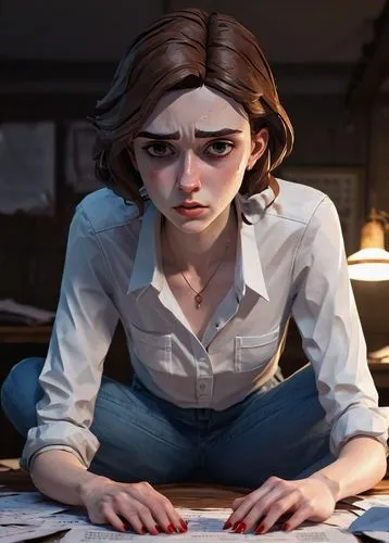 girl studying,worried girl,girl at the computer,girl drawing,girl sitting,librarian,tutor,detention,stressed woman,cg artwork,the girl's face,office worker,night administrator,the girl studies press,character animation,tutoring,secretary,sci fiction illustration,game illustration,worried,Unique,3D,Low Poly