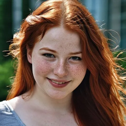 red hair,long hair,freckles,Photography,General,Realistic