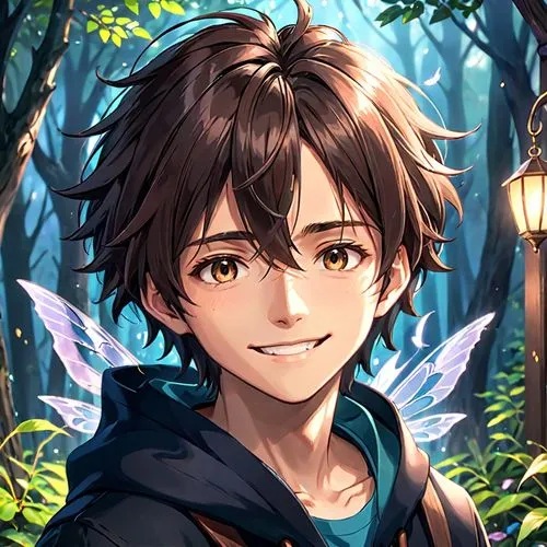 forest background,portrait background,edit icon,leaf background,vanessa (butterfly),cg artwork,butterfly background,spring leaf background,child fairy,anime boy,forest man,forest clover,merlin,autumn icon,studio ghibli,dandelion background,cupido (butterfly),fairy tale character,fae,leo,Anime,Anime,Realistic