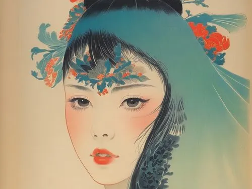 japanese woman,vintage illustration,geisha girl,oriental girl,amano,vintage asian,cool woodblock images,chinese art,japanese art,oriental painting,oriental princess,geisha,vintage art,vintage print,woodblock prints,taiwanese opera,vintage woman,art deco woman,peking opera,oriental,Illustration,Japanese style,Japanese Style 21