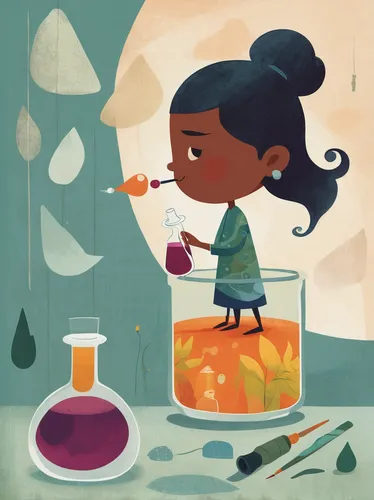 pouring tea,fungal science,kids illustration,book illustration,painting eggs,apothecary,fish-surgeon,coffee tea illustration,potions,chemist,girl in the kitchen,sci fiction illustration,refining,potion,water drip,water pollution,oil in water,pectin,watercolor tea,illustrator,Illustration,Vector,Vector 08