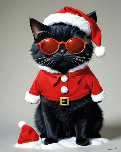 christmas cat,ho ho ho,christmas santa,claus,santa claus,ray-ban,cartoon cat,christmas animals,santa clauses,st claus,jingle bells,santa claus at beach,jingle bell,christmas mood,cat vector,santa,feliz navidad,father christmas,santa clause,christmas photo,Illustration,Japanese style,Japanese Style 14