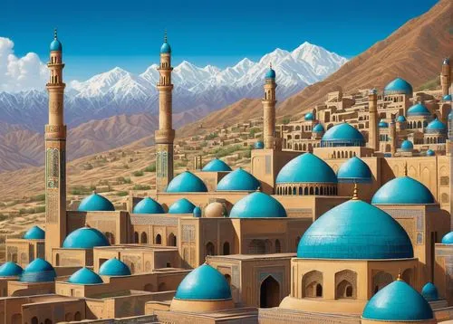 turkistan,persian architecture,iranian architecture,mosques,samarkand,tadzhikistan,kashan,tadjikistan,minarets,yazd,islamic lamps,flaming mountains,islamic architectural,mustansiriyah,hajj,atlas mountains,kasbah,khorasan,persianate,turkic,Illustration,Japanese style,Japanese Style 20