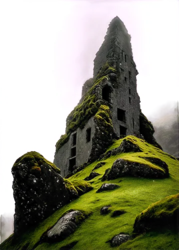 ruined castle,castle ruins,stone towers,ghost castle,witch's house,castle of the corvin,ireland,fairy chimney,stone tower,isle of skye,ruin,scottish folly,the black church,castle bran,witch house,ruins,the ruins of the,knight's castle,tuff stone dwellings,haunted castle,Illustration,Paper based,Paper Based 11