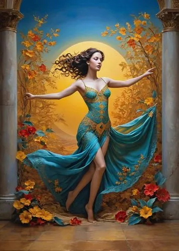 sirena,autumn background,fantasy picture,flamenca,belle,fantasy art,yellow rose background,fantasia,fantasy portrait,persephone,throwing leaves,mermaid background,margairaz,dancer,juliet,pasodoble,bao