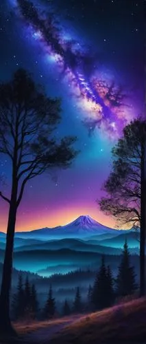 purple landscape,landscape background,fantasy landscape,night sky,colorful background,the night sky,nightsky,fantasy picture,dusk background,beautiful landscape,purple wallpaper,mountain landscape,colorful stars,background colorful,nightscape,ultraviolet,nature landscape,starry sky,milky way,nothern lights,Photography,Documentary Photography,Documentary Photography 16