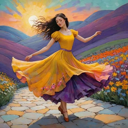 flamenca,flamenco,girl in a long dress,woman walking,bhangra,contradanza,mexican painter,eurythmy,walking in a spring,woman playing,dancer,girl in flowers,radha,bailar,jubilance,rumi,ethnic dancer,gracefulness,dance with canvases,danses,Art,Artistic Painting,Artistic Painting 49