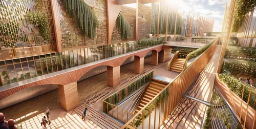 bamboo curtain,bamboo plants,eco hotel,balcony garden,eco-construction,block balcony,archidaily,3d rendering,bamboo forest,loft,penthouse apartment,wine growing,roof garden,wine-growing area,wooden beams,pipe organ,multi-storey,organ pipes,school design,sky space concept