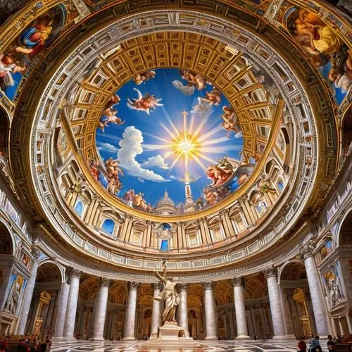 basilica di san pietro in vaticano,saint peter's basilica,st peter's basilica,basilica di san pietro,st peters basilica,vaticano,chiesa di sant' ignazio di loyola,basilica of saint peter,vaticana,dome,musei vaticani,sylvaticum,sistine chapel,pancuronium,vatican,bernini altar,san pietro,vaticanus,ceiling,church painting,Conceptual Art,Fantasy,Fantasy 27