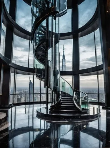 spiral staircase,the observation deck,observation deck,observation tower,spiral stairs,winding staircase,circular staircase,top of the rock,penthouses,oscorp,skydeck,skylon,staircase,skyfall,sky city tower view,observatoire,stairmaster,elevators,revolving,europacorp,Illustration,Realistic Fantasy,Realistic Fantasy 46