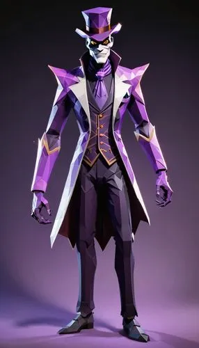 Supervillain inspired by Dr. Facilier from "The Princess and the Frog," reimagined as a master of dark voodoo magic and deception. His full-body suit is a stylish blend of a classic suit and mystical 