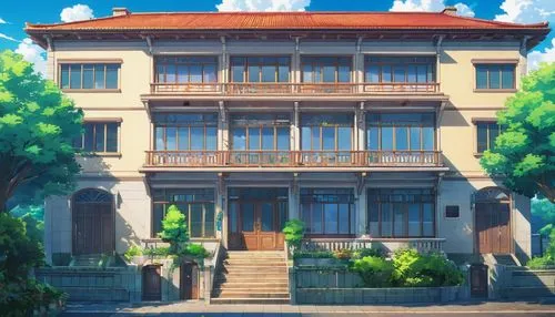 apartment house,violet evergarden,an apartment,studio ghibli,apartment building,apartment,shared apartment,private house,sky apartment,tenement,house painting,apartment complex,apartment block,apartments,beautiful home,balcony,aqua studio,house by the water,frame house,guesthouse,Illustration,Japanese style,Japanese Style 03