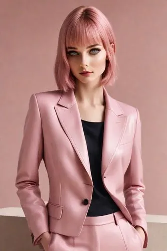 pink leather,neopolitan,pink background,maxmara,pink tie,business woman,Photography,Commercial