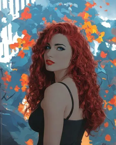 DC COMICS, contrast 100,merida,poison ivy,clary,digital painting,red-haired,fiery,red head,black widow,transistor,redhair,red hair,rosa ' amber cover,fantasy portrait,scarlet witch,rusalka,atala,digit