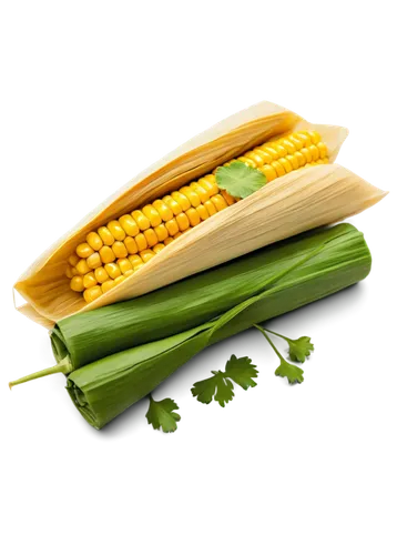 Traditional Mexican tamale, steaming hot, wrapped in corn husk, filled with spicy pork or chicken, topped with fresh cilantro, vibrant yellow and green colors, soft focus, shallow depth of field, warm