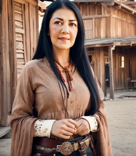 A woman with long black hair, dark brown eyes, and natural makeup,arang,inner mongolian beauty,mulan,azerbaijan azn,asian woman,mongolian tugrik,mongolia eastern,western film,kyrgyz,khlui,vietnamese w