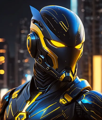 electro,kryptarum-the bumble bee,nova,steel man,superhero background,ironman,sigma,merc,iron-man,wasp,dark blue and gold,manta,dark suit,cyborg,panther,cyclops,cobra,3d man,bumblebee,steel,Conceptual Art,Sci-Fi,Sci-Fi 07