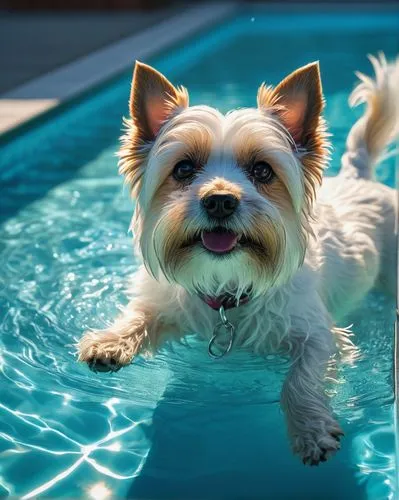 dog in the water,water dog,jumping into the pool,brazilian terrier,yorkshire terrier,dog photography,japanese terrier,dog-photography,biewer yorkshire terrier,to swim,australian silky terrier,dug-out pool,swimming,norwich terrier,cheerful dog,pet vitamins & supplements,australian terrier,norfolk terrier,pool water,havanese,Photography,General,Fantasy