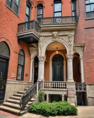 Grand, historic, Belgian sober architecture, stone walls, ornate carvings, grandiose entrance, large windows, intricate stonework, pointed arches, ribbed vaults, flying buttresses, Gothic style, detai