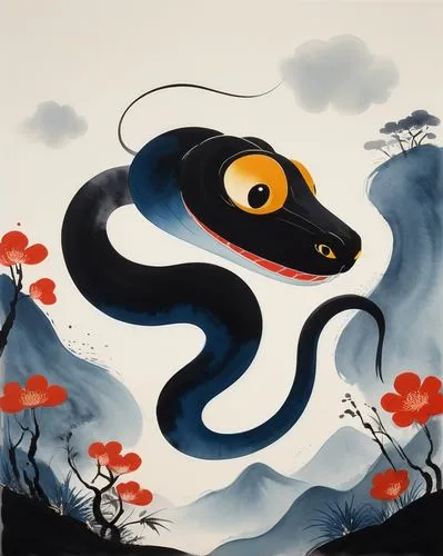 sasagawa,yamantaka,taoism,zhuangzi,guozhu,yokai,Illustration,Japanese style,Japanese Style 14