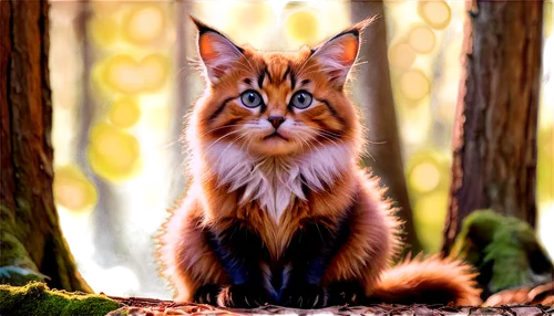 norwegian forest cat,firestar,garden-fox tail,british longhair cat,maincoon,siberian cat,felidae,red fox,little fox,redfox,a fox,cute fox,red tabby,adorable fox,child fox,forest animal,foxtail,british longhair,red cat,cartoon cat,Illustration,Vector,Vector 18