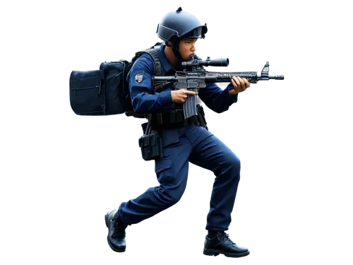 M4 HD rifle, metallic black body, intricate details, scope mounted, adjustable stock, ergonomic grip, 30-round magazine, soldier holding, aiming, intense facial expression, dynamic pose, low-angle sho