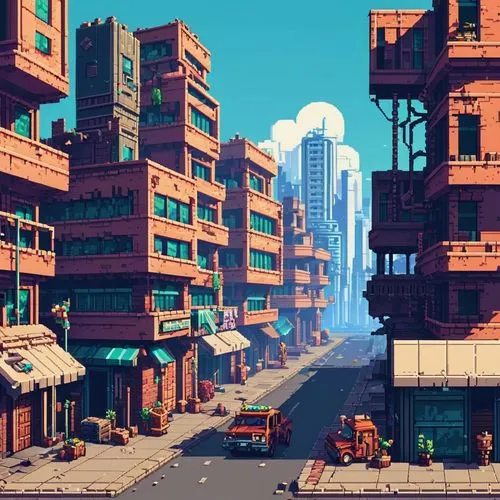 microdistrict,chebbi,street canyon,colorful city,cybertown,fez,alexandria,retro styled,chinatown,kasbah,postapocalyptic,karnak,cityscape,city blocks,skyscraper town,medina,urban,moc chau hill,business district,voxel