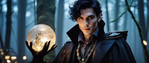 male elf,benedict herb,lokportrait,hook,hobbit,elf,magician,count,grindelwald,fairy tale character,vax figure,flickering flame,hatter,dracula,crystal ball,searchlamp,magus,clove garden,fantasy picture,elves,Photography,Artistic Photography,Artistic Photography 03