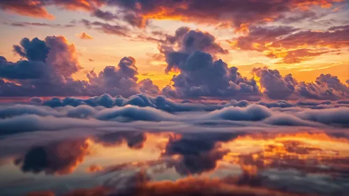 cloud formation,sea of clouds,cloudscape,atmosphere sunrise sunrise,incredible sunset over the lake,reflection in water,reflections in water,glistening clouds,cloud image,cloudlike,swelling clouds,sky clouds,epic sky,reflection of the surface of the water,water reflection,cumulus clouds,dreamscapes,cloud mountains,windows wallpaper,clouds,Photography,General,Commercial