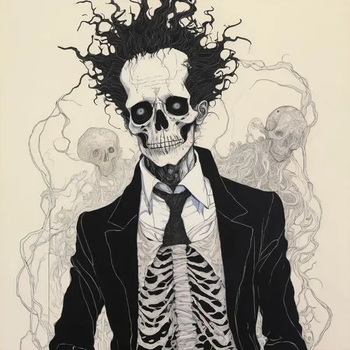 lazaretto,vanitas,eraserhead,skeletal,skullduggery,hellblazer,Illustration,Paper based,Paper Based 19