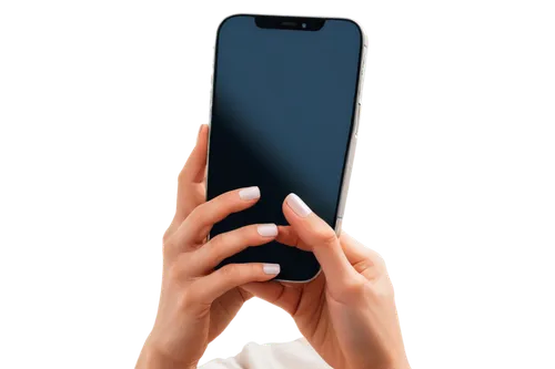 Hand, male, young adult, casual, relaxed grip, iPhone 13 pro, silver back, screen lit up, social media app open, thumb scrolling, index finger supporting phone, slight smile, clean nails, soft lightin