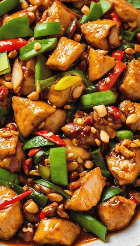 kung pao chicken,general tso's chicken,sweet and sour chicken,sesame chicken,sweet and sour pork,stir fried fish with sweet chili,stir-fried morning glory,sweet and sour fish,orange chicken,stir-fry,chinese chicken salad,oyster sauce,stir frying,dak galbi,satay chicken,hoisin sauce,barbecue chicken,grünfüßiges pond chicken,teriyaki,siu yuk,Conceptual Art,Fantasy,Fantasy 18