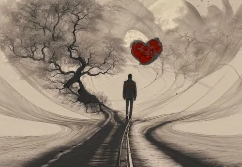 the luv path,heart background,the heart of,heartiness,photo manipulation,hossein,photomanipulation,heart's desire,lonelyhearts,girl walking away,journeying,love background,leave behind,valentines day background,lovelorn,loneliness,heartstream,interspersed,freedom from the heart,valentine background