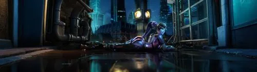 bioshock,arkham,oddworld,undercity,cartoon video game background,alleyway