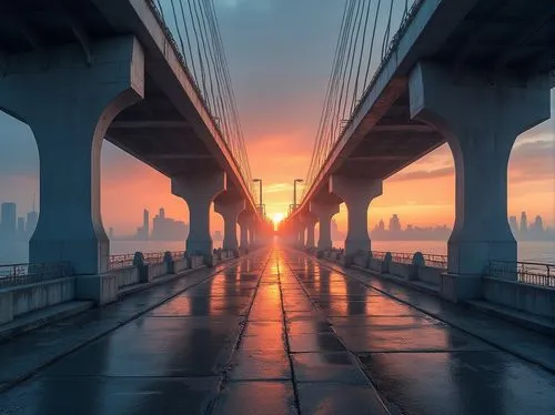 manhattan bridge,brooklyn bridge,george washington bridge,triborough,bay bridge,danube bridge,sunrise,bridge,bridged,triboro,bridge new europe,outerbridge,golden bridge,skybridge,puente,bridges,new york harbor,under the bridge,sunrises,atmosphere sunrise sunrise,Photography,General,Realistic