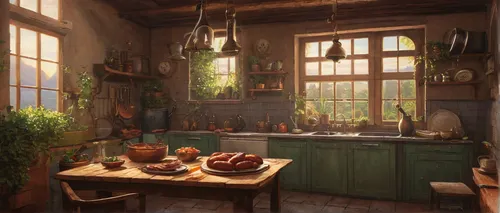 victorian kitchen,kitchen,vintage kitchen,the kitchen,tile kitchen,kitchen interior,tjena-kitchen,kitchen shop,big kitchen,girl in the kitchen,kitchenware,apothecary,country cottage,kitchen design,pantry,cookery,chefs kitchen,rustic,kitchenette,kitchen table,Illustration,Realistic Fantasy,Realistic Fantasy 44