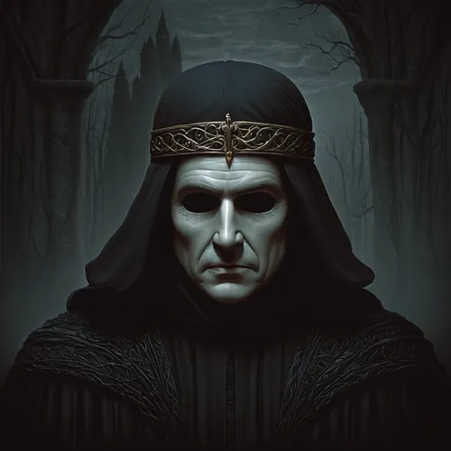 gothic portrait,carpathian,grimm reaper,dark portrait,hieromonk,grim reaper,archimandrite,doctor doom,the nun,hooded man,dracula,lokportrait,dark art,daemon,fantasy portrait,death god,dark gothic mood,dance of death,priest,death's head,Illustration,Realistic Fantasy,Realistic Fantasy 17